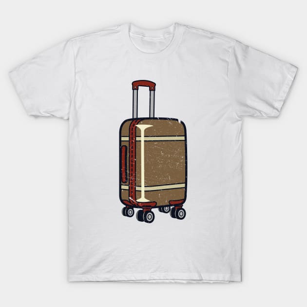 Retro Luggage - Suitcase T-Shirt by LineXpressions